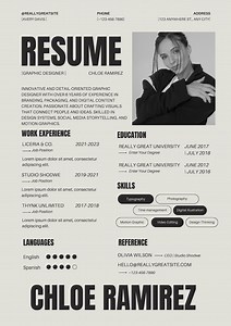 Minimalist Resume Template | Modern Graphic Designer CV | Editable Canva & Word Template | Professional Clean Resume for Creatives - Etsy