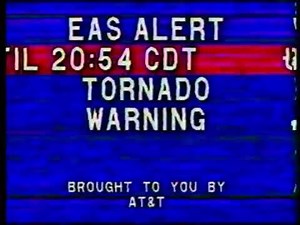 [MIRROR] AT&T EAS Tornado Warning - April 5, 2003 (Texscan-MSI screen)