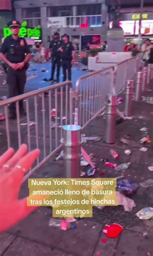 Mundial 2026: Así quedó Times Square después de la celebración de aficionados argentinos