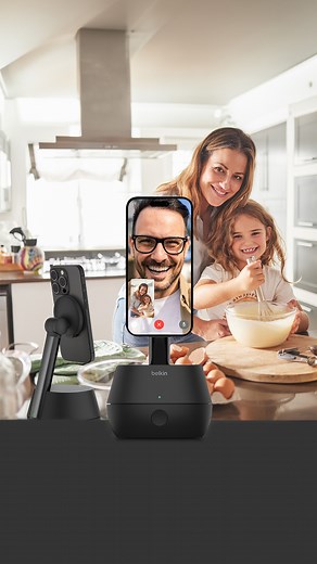 Content creators, rejoice! Using the Auto Tracking Stand Pro with DockKit, you can film compelling content with 360° auto-rotation tracking. Our newest stand makes you the star of the show with smooth, quiet motors that follow your face and body movements for effortless filming. #Belkin #ContentCreation #StayInFrame | Belkin