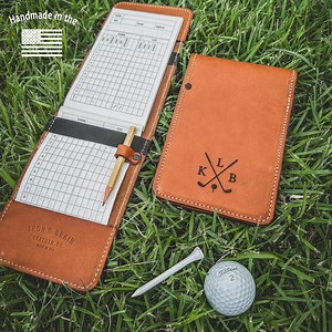 Custom Leather Golf Scorecard Holder and Log Book, Personalized Leather Golf Book, Anniversary Gift for Him, Valentines Gift for Golfer - Etsy