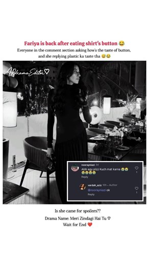 Fariya is back after eating button 😂 #trending #bilalabbaskhan #haniaamir #merizindagihaitu