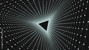 A mesmerizing black and white pattern with a central triangle composed of neatly arranged white dots, creating an intriguing repetitive design