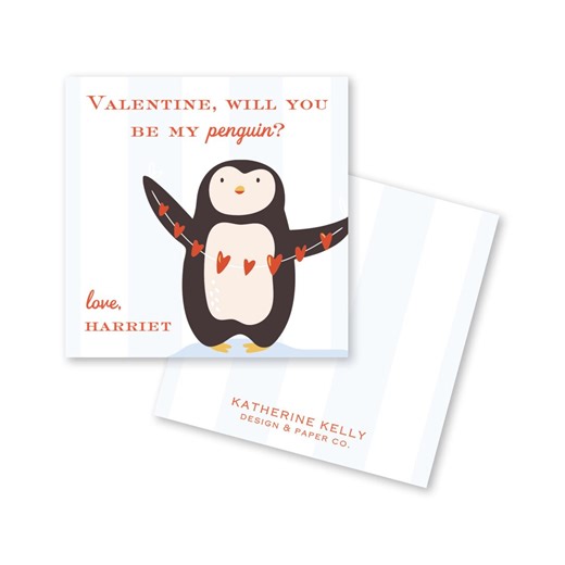 Penguin Valentine's Day Tag | Printable Gift for Kids (personalized Digital Download) - Etsy