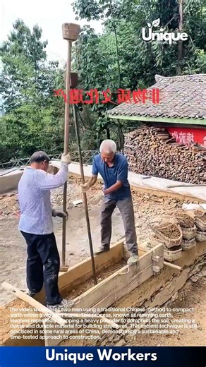 Traditional Chinese Method of Ramming Earth for Construction