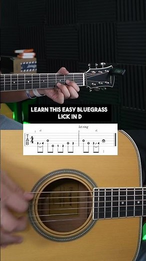 An Easy Bluegrass Lick From a D-Chord (With Tab)