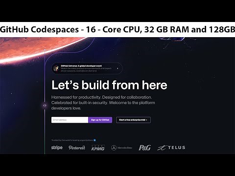 16 - Core CPU, 32 GB RAM and 128GB Storage! 😲 FOR FREE! 🥳 - GitHub Codespaces