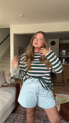 The absolute perfect striped long sleeve #ootd #outfitinspo #outfitideas #summervibes