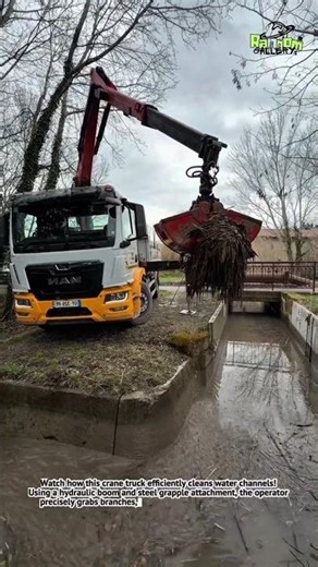 This Crane Truck Cleans River Channels Fast! 😲 Flood Prevention Machine!