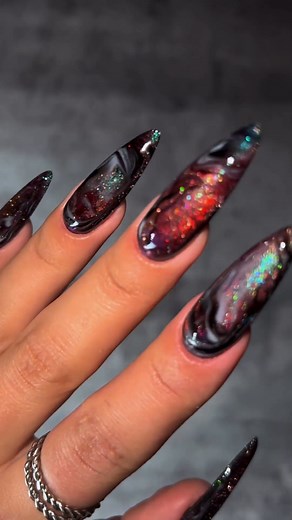 Space nails from @nananails_art(Insta)🤩 Using #bornpretty 💖Reflective Glass Cat Magnetic Gel: 05 (ID: 57332) 💅Clear Watercolor Nail Gel (ID: 56002) 🌟Liner Paint Gel:LP02 (ID: 57196) 🌈Silky White Series: CG084 (ID: 55845) 💜Jelly Nude Gel:JN21 (ID:56347) #allshineonme #nailtips #nailgel #nailart #nailsdesign #gelnail #naillover | Bornpretty