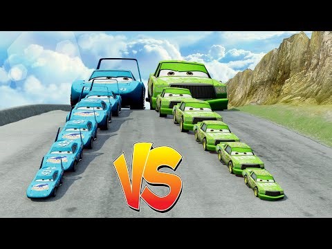 Big & Small McQueen vs Chick Hicks vs Tow Mater vs King Dinoco vs Duch Hudson - BeamNG.Drive