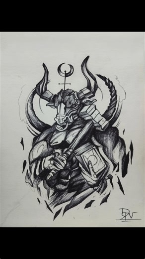 Drawing Minotaur (Ep:-3 Greek Mythological Characters :- Season 1) #art #drawing