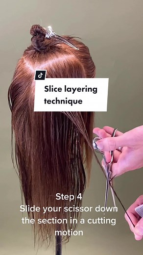 Layering Haircut Technique with Leaf Scissors