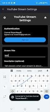 YouTube API usage by Background Camera RemoteStream App "DigiCam"