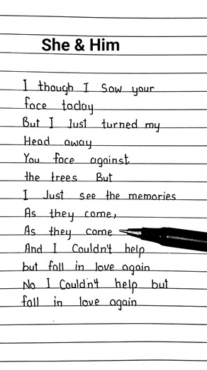 She & Him - I thought i saw your face today (song lyrics)