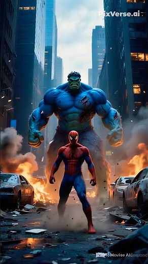 Spider-Man vs Blue Hulk 🔥 The Ultimate Rage Battle Begins😱 #MarvelFight #EpicBattle #YouTubeShorts
