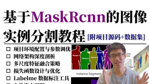 【强推】基于MaskRcnn的图像实例分割教程，原理与代码详解，手把手带你训练自己的数据与任务！人工智能/深度学习/计算机视觉/机器学习