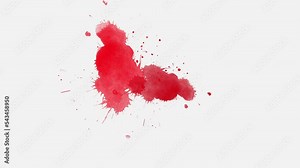 ink splatter compositing. dark red Ink Splatter Reveal the effect. Abstract ink slow motion transition reveal. ink brush stroke, fluid art background, overlay, alpha matte composition.