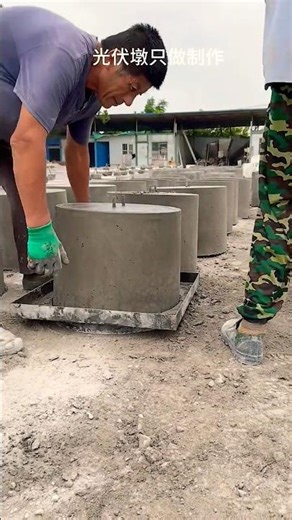 Concrete Pouring into Plastic Molds – Construction Work Short part 2227
