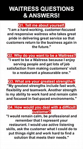 141K views · 938 reactions | Waitress Interview Questions Answers | English Tuition | Facebook