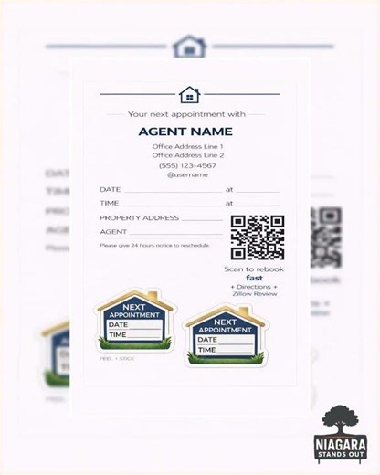 Insurance Agent Peel Stick Appointment Cards Canada