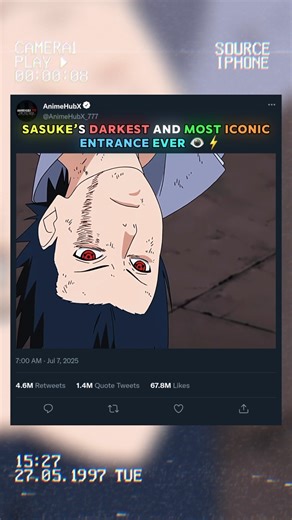 Sasuke’s Darkest and Most Iconic Entrance Ever 👁️⚡