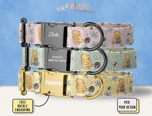 Vintage Bear & Honey Bee Dog Collar Personalized, Custom Buckle Collar for Dogs, Pastel Bee Flower Honey Gift, Cute Collar for Girl/boy Pup - Etsy