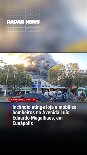 RadarNews on Instagram: "Um incêndio atingiu um estabelecimento comercial na tarde desta quarta-feira (25), em Eunápolis. O fogo começou por volta das 16h30 na Loja Maqffer, localizada na Avenida Luís Eduardo Magalhães, no bairro Gusmão. O comércio já estava fechado no momento da ocorrência. O expediente havia sido encerrado por volta das 13h, em razão do período natalino. A empresa trabalha com máquinas elétricas, ferramentas e materiais metálicos. Parte do estoque é inflamável, o que pode ter