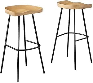 Modway EEI-6742-OAK Concord Backless Wood Bar Stools - Set of 2, Oak