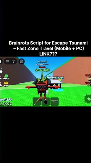 Escape Tsunami (Brainrots) Script UI Showcase – Remove Tsunami & Teleport All Zones 🌊 (Mobile + PC)