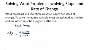 Solving Word Problems Involving Slope and Rate of Change - Overview ( Video ) | Algebra