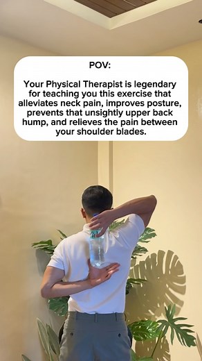 1.6M views · 10K reactions | Simple exercise that can relieve neck pain, improve posture, dissolve the knot in between your shoulder blades & fix neck hump!  | Physical Therapy Session | Facebook
