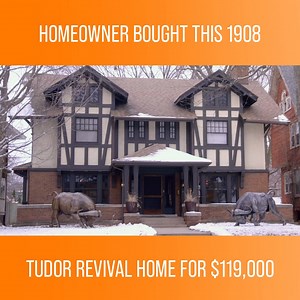 6.8K views · 174 reactions | Ethan and Elizabeth visit new homeowner, Reagan, who purchased this 1908 Tudor home and gave it an incredible makeover! #CheapOldHouses Watch full episodes on discovery+: https://bit.ly/3HfHr6e | Love Home | Facebook