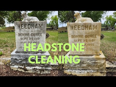 HOW TO CLEAN A MARBLE HEADSTONE USING D/2 Biological Solution