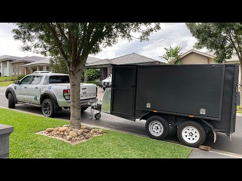 Lawn mowing trailer setup
