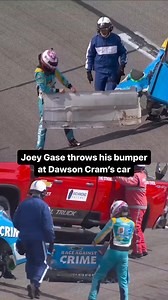13K views · 44 reactions | “ENJOY YOUR SOUVENIR!” No. 3 moment of the NASCAR season so far: Joey Gase tearing off his bumper to throw it at Dawson Cram’s car.  #NASCAR #Nascarracing #NascarCupSeries #Motorsports #SonomaRaceway #pennzoilracing | Lucky Dog on Track | Facebook