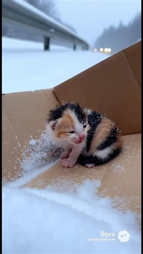 Frozen Kitten Rescued in Blizzard! ❄️ Heartwarming Winter Rescue #animalrescue #kittenrescue #pet