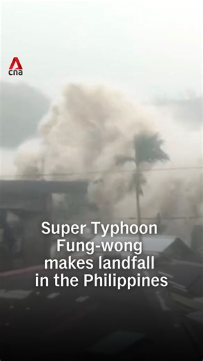 Super Typhoon Fung-wong battered the Philippines' eastern seaboard on Sunday (Nov 9), after killing at least two people and forcing more than a million to evacuate their homes. The massive storm, with a radius spanning nearly the whole of the Philippines, comes days after Typhoon Kalmaegi ravaged the country, killing 224 people. #philippines #typhoon #philippinesnews #fungwong | CNA