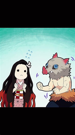 inosuke teching nezuko how to speak #shorts #anime #demonslayer