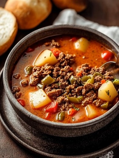Hatch Green Chile Stew with Ground Beef 🌶️🍲🥩 Ingredients: 2 pounds (900g) ground beef 2 tablespoons (30ml) vegetable oil 1 large yellow onion, chopped (about 1.5 cups/180g) 4 cloves garlic, minced (about 1 tablespoon/15ml) 2 pounds (900g) Hatch green chiles, roasted, peeled, and chopped (or 48 oz/1.4kg canned diced green chiles, drained) - *See Note 1* 1 tablespoon (15ml) ground cumin 1 teaspoon (5ml) dried oregano 1/2 teaspoon (2.5ml) garlic powder 1/4 teaspoon (1.25ml) cayenne pepper (optio