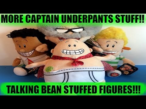 NEW CAPTAIN UNDERPANTS THE MOVIE TOYS! New Talking Bean Stuffed Figures from Toys R Us!