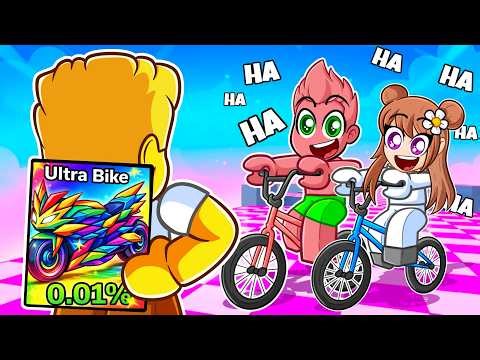 I Pretended to be a NOOB in bike Obby, Then used a 0.01% BIKE...