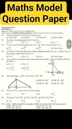 Maths Model Question Paper #maths #class10 #science #trending #facts #khansir #education #virals