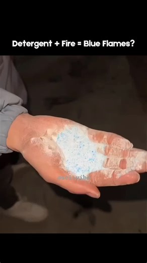 physics_Never_sleep on Instagram: "🔥 BLUE FLAMES?! 🔥 Science or Sorcery? Toss some detergent into fire and BOOM—electric blue flames light up the night! 💙✨ This wild chemical reaction happens because of boron compounds in the detergent reacting with heat! 🧪🔥 Would you try this (safely) or stick to regular campfire vibes? Comment below! ⬇️ #ScienceMagic #FireExperiment #BlueFlame #ChemistryFun #PyroScience #DIYScience #CoolExperiment #STEM #ScienceTok #MindBlown #LabVibes #FireLovers #TryThi