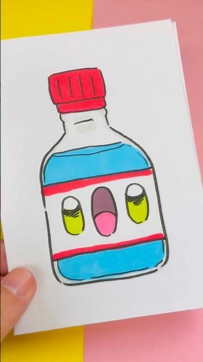 💧 How to Draw a Kawaii Water Bottle ✨ Step by Step