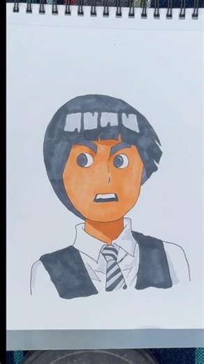 Roc Lee Drawing - Naruto Anime - #shortsfeed #rocklee #naruto