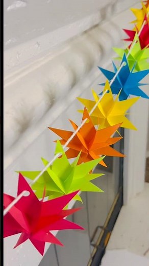 DIY paper star garland | How to make star garland | paper stars for Christmas decoration