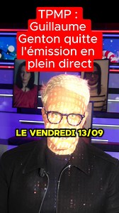 Guillaume Genton Quitte TPMP en Direct : Que S’est-Il Passé ? Guillaume Genton quitte subitement le plateau de TPMP en plein direct, laissant tout le monde sous le choc ! Que s'est-il réellement passé ? Cyril Hanouna tente de détendre l'atmosphère, mais le mystère reste entier. | Gossika
