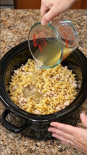 Slow Cooker Chicken Noodles 🍜🍗