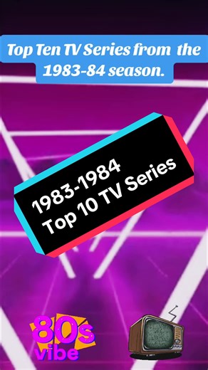 The top ten television series for the 1983-84 season. CBS had 7 series in the top ten, ABC had two and NBC had one. #80s #1980s #80stv #80stvshows